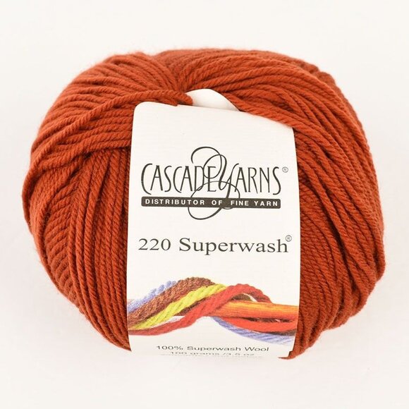 Cascade Yarns 220 Superwash Wool Yarn 220 Yds Color 212 Rust - Picture 1 of 3